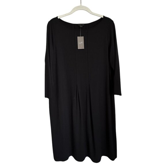 J.JILL Wearever Easy Pleat-Back Dress Black NWT Sz M - Picture 1 of 6